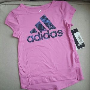 Adidas T-Shirt - Short Sleeve Girls Pink Size 6